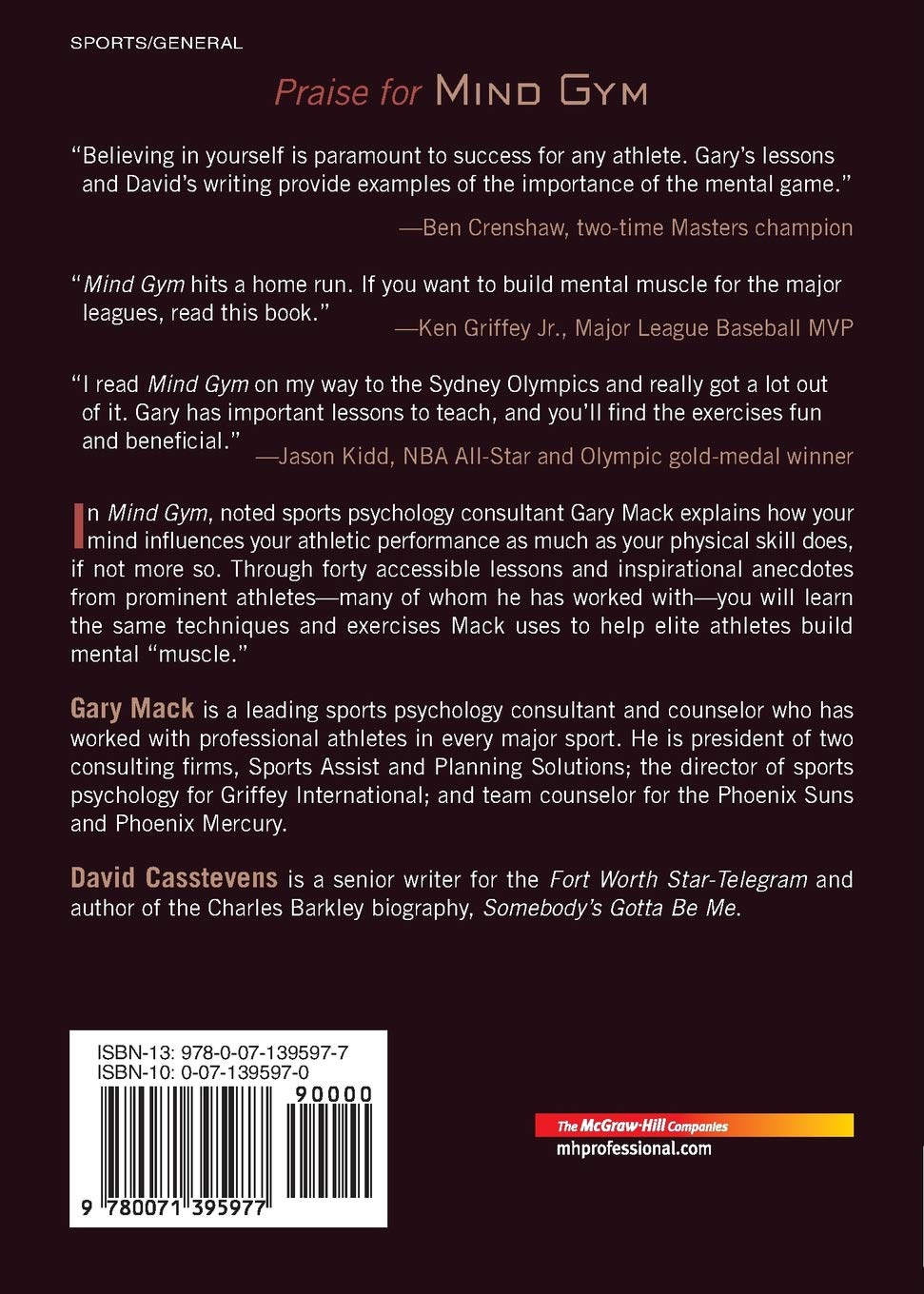 Livre Mind Gym: An Athlete's Guide to Inner Excellence - Gary Mack (Livre d'occasion) - ISBN 0071...