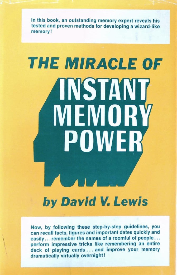 Livre The Miracle of Instant Memory Power - David V. Lewis (Livre d'occasion) - ISBN 0135852730
