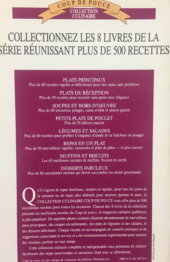 Coup de Pouce (Collection culinaire) : Plats de réception