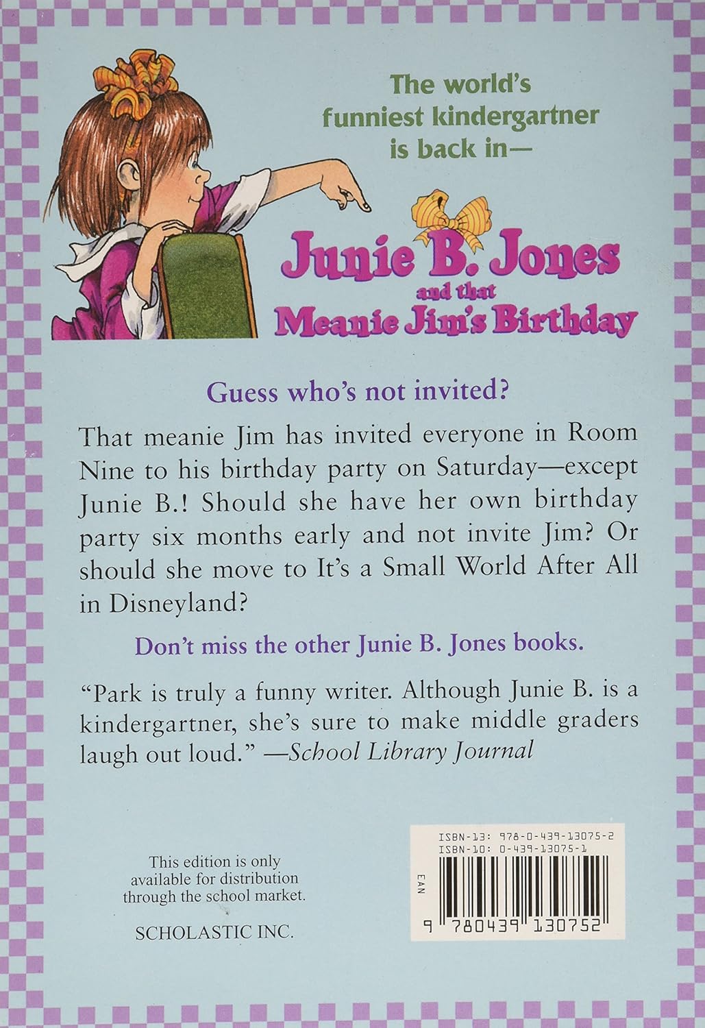 Livre Junie B. Jones and that Meanie Jim's Birthday - Barbara Park (Livre d'occasion) - ISBN 0439...