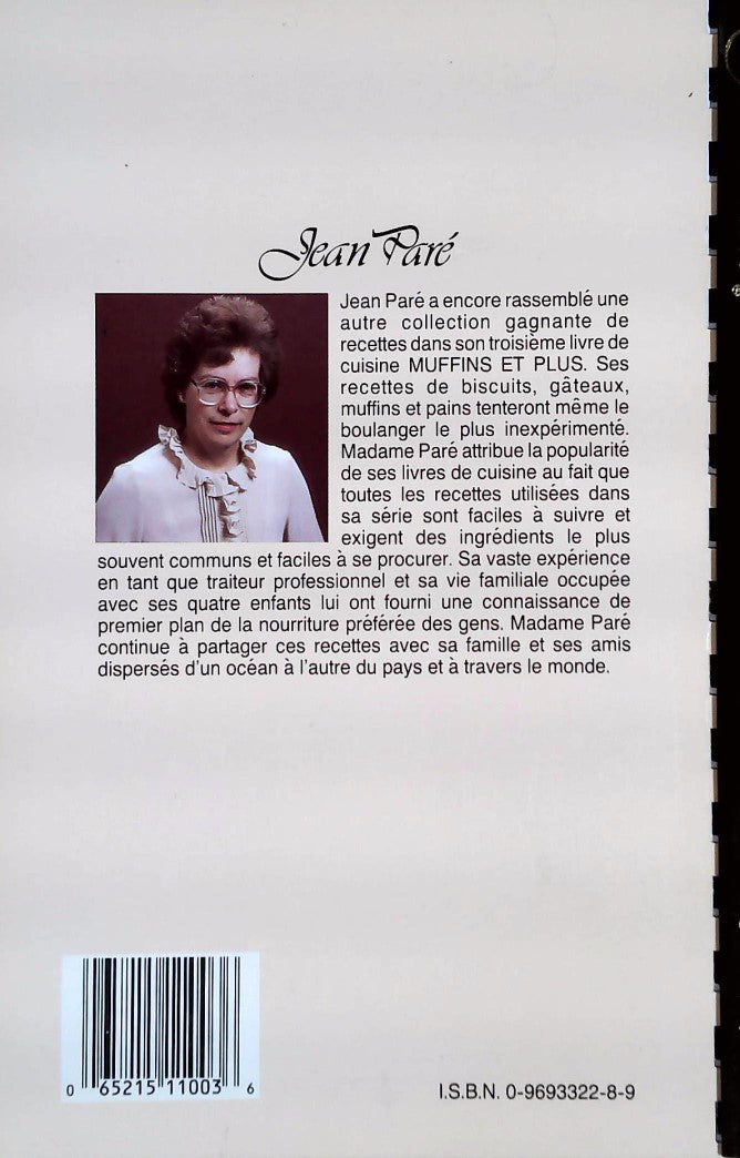 Livre Muffins et plus - Jean Paré (Livre d'occasion) - ISBN 0969332289