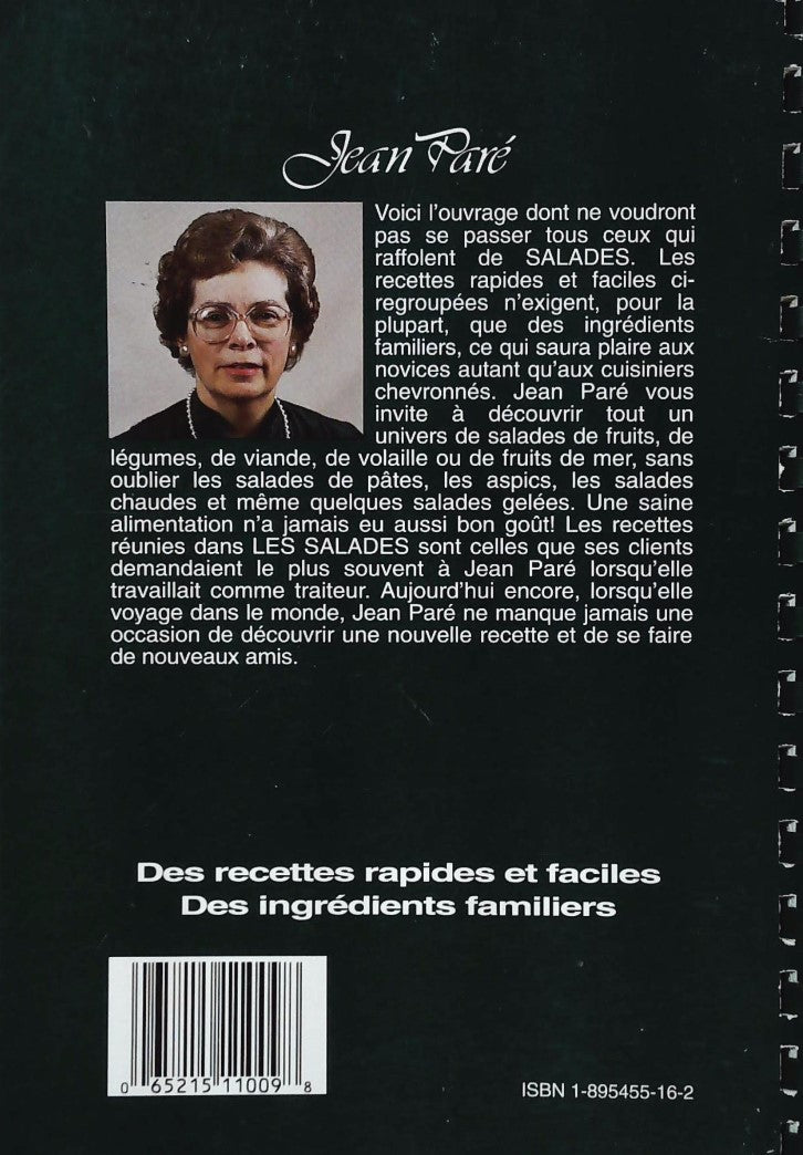 Livre Les salades - Jean Paré (Livre d'occasion) - ISBN 1895455162