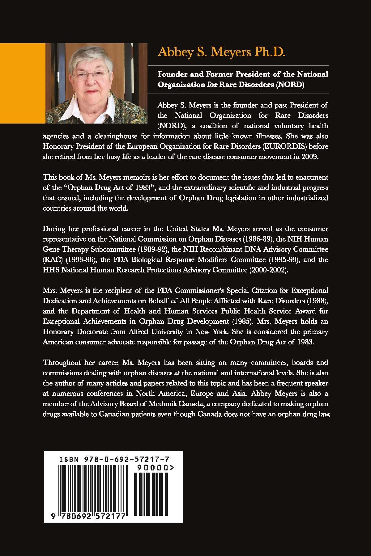 Livre Orphan Drugs: A Global Crusade - Abbey S. Meyers (Livre d'occasion) - ISBN 0692572171