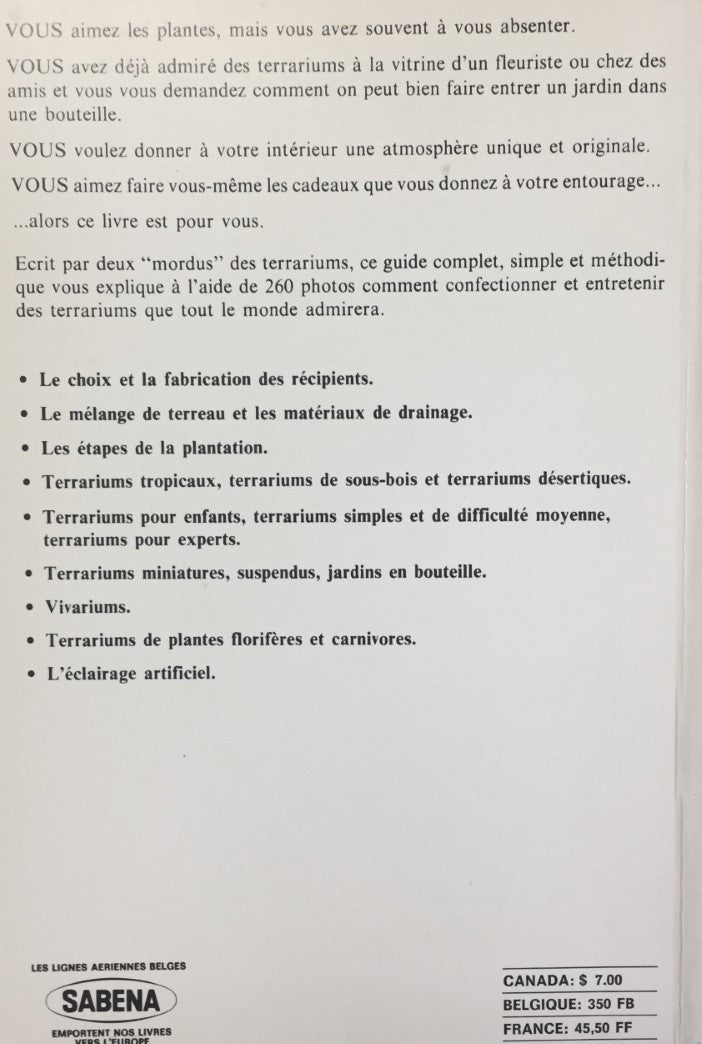 Livre Les terrariums : comment les réussir - Ken Kayatta (Livre d'occasion) - ISBN 0775905135