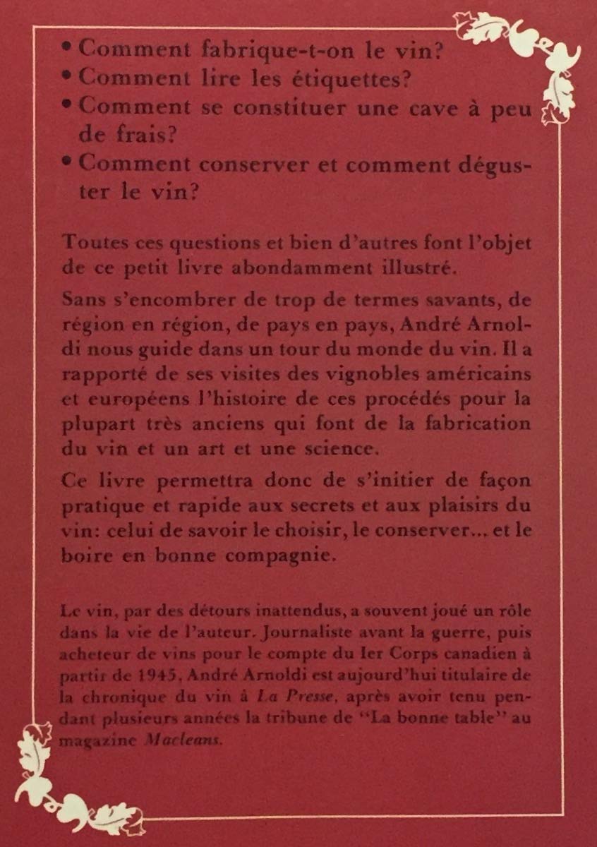 Livre Le petit livre du vin - André Arnoldi (Livre d'occasion) - ISBN 0775905631