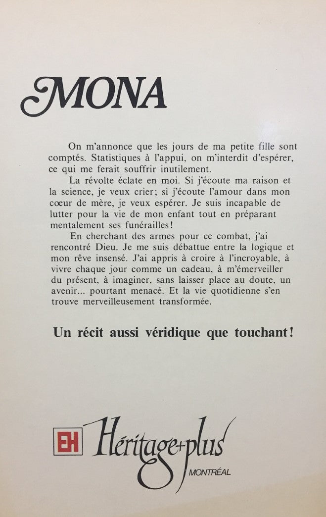 Livre Mona - Ginette Bureau (Livre d'occasion) - ISBN 0777338440