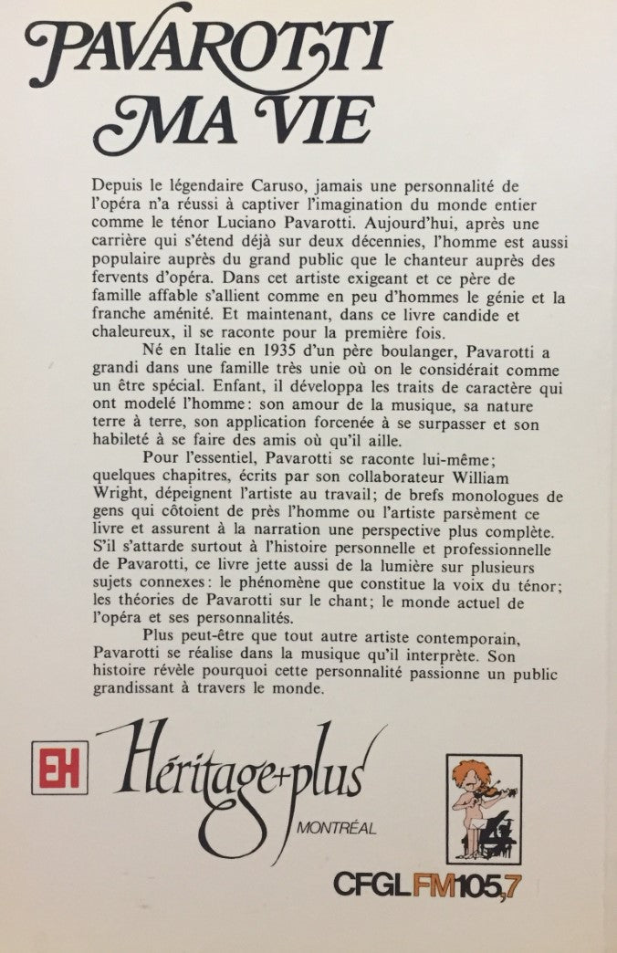 Livre Pavarotti : Ma vie - William Wright (Livre d'occasion) - ISBN 0777356384