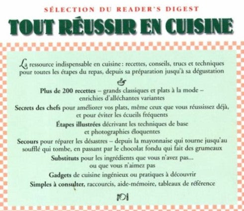 Livre Tout réussir en cuisine - Collectif (Livre d'occasion) - ISBN 0888506376