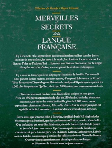 Livre Merveilles et secrets de la langue française : mots, expressions, dictons, proverbes, citat...
