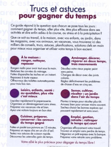 Livre Trucs et astuces pour gagner du temps - Collectif (Livre d'occasion) - ISBN 0888507844