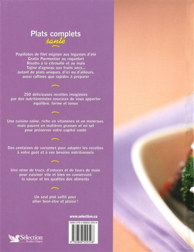 Livre Plats complets santé : 250 délicieuses recettes pour gagner du temps et garder la forme - C...