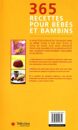 Livre 365 recettes pour bébés et bambins - Bridget L. Wardley (Livre d'occasion) - ISBN 0888509650