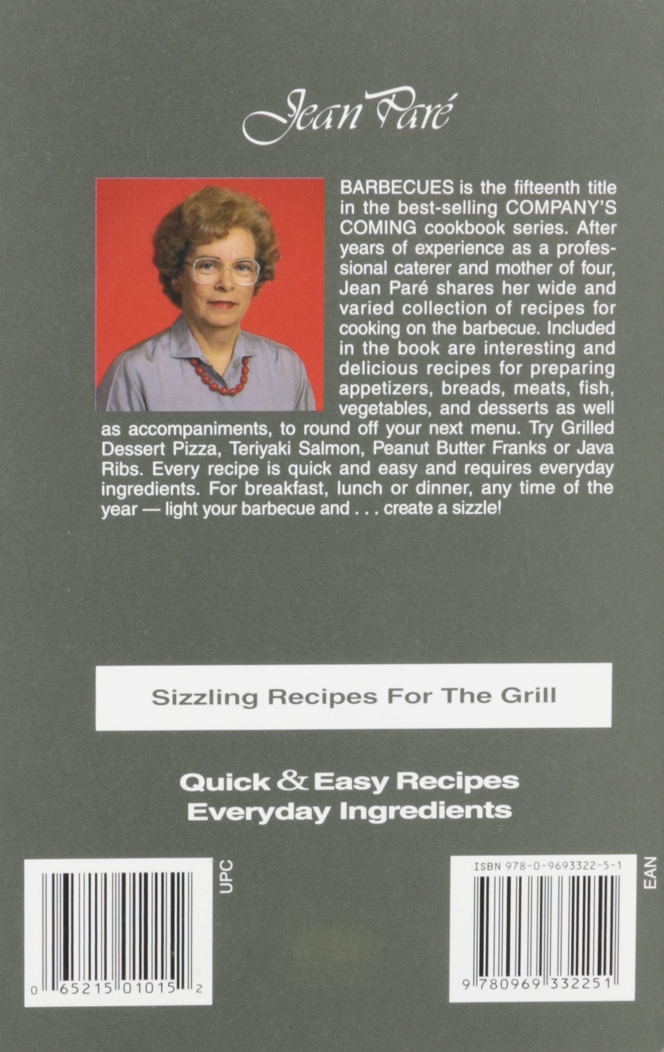 Livre Barbecues - Jean Paré (Livre d'occasion) - ISBN 0969332254