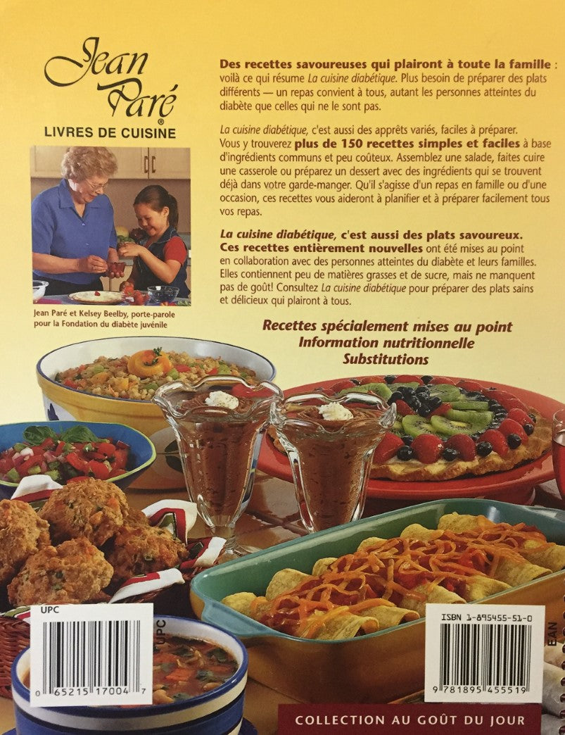Livre La cuisine diabétique : des recettes savoureuses pour toute la famille - Jean Paré (Livre d...