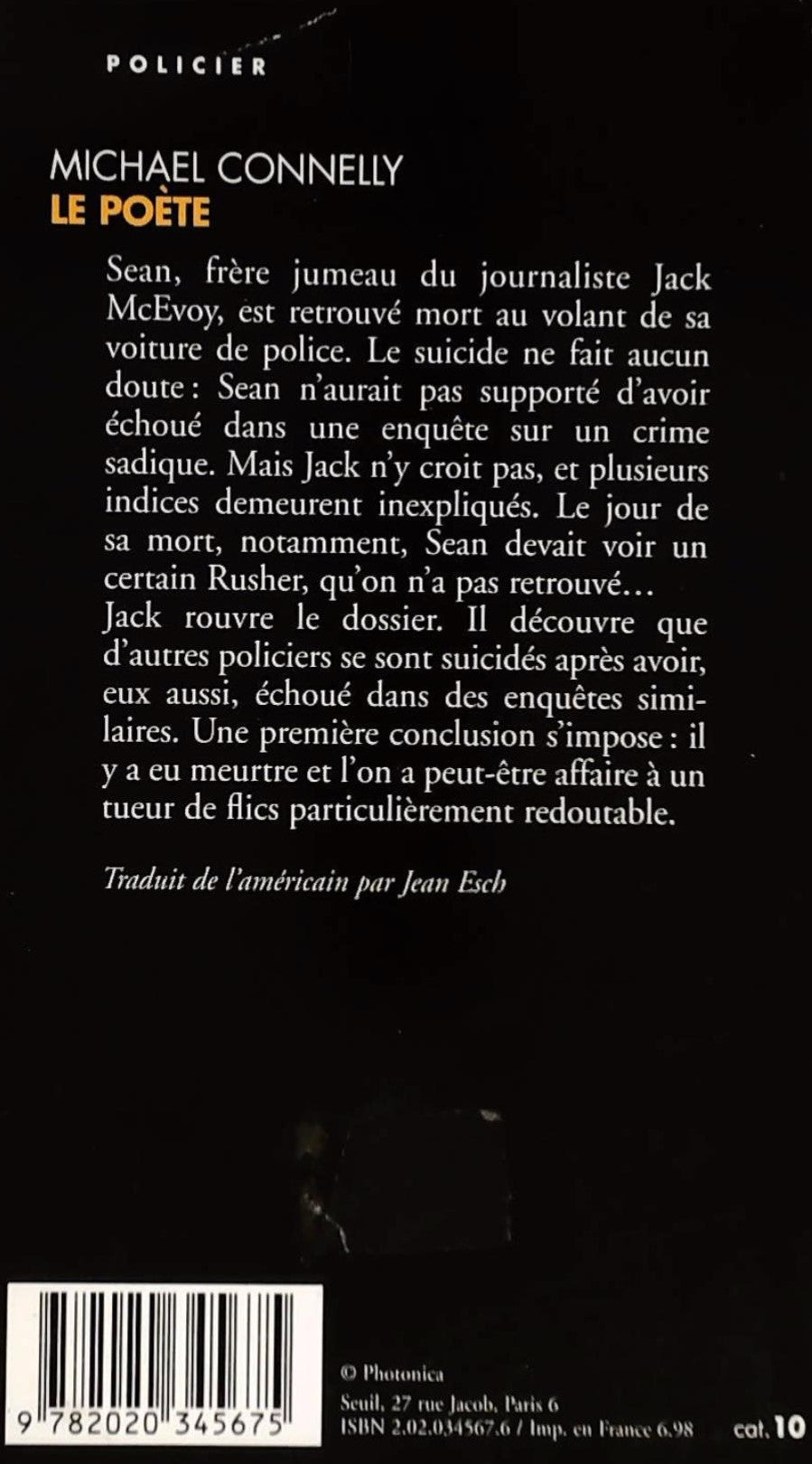 Livre Le poète - Michael Connelly (Livre d'occasion) - ISBN 2020345676