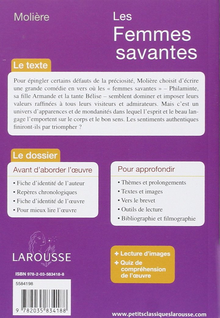Livre Les femmes savantes - Molière (Livre neuf) - ISBN 203583418X