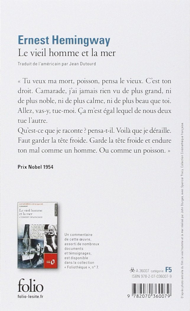 Livre Le viel homme et la mer - Ernest Hemingway (Livre d'occasion) - ISBN 2070360075
