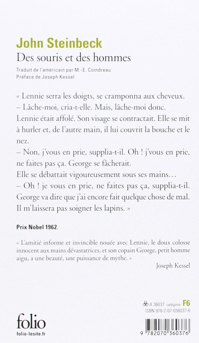 Livre Des souris et des hommes (John Steinbeck) (Livre d'occasion) - ISBN 2070360377