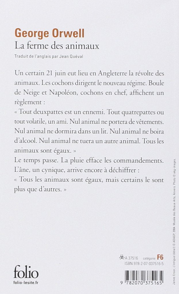 Livre La ferme des animaux - George Orwell (Livre d'occasion) - ISBN 2070375161