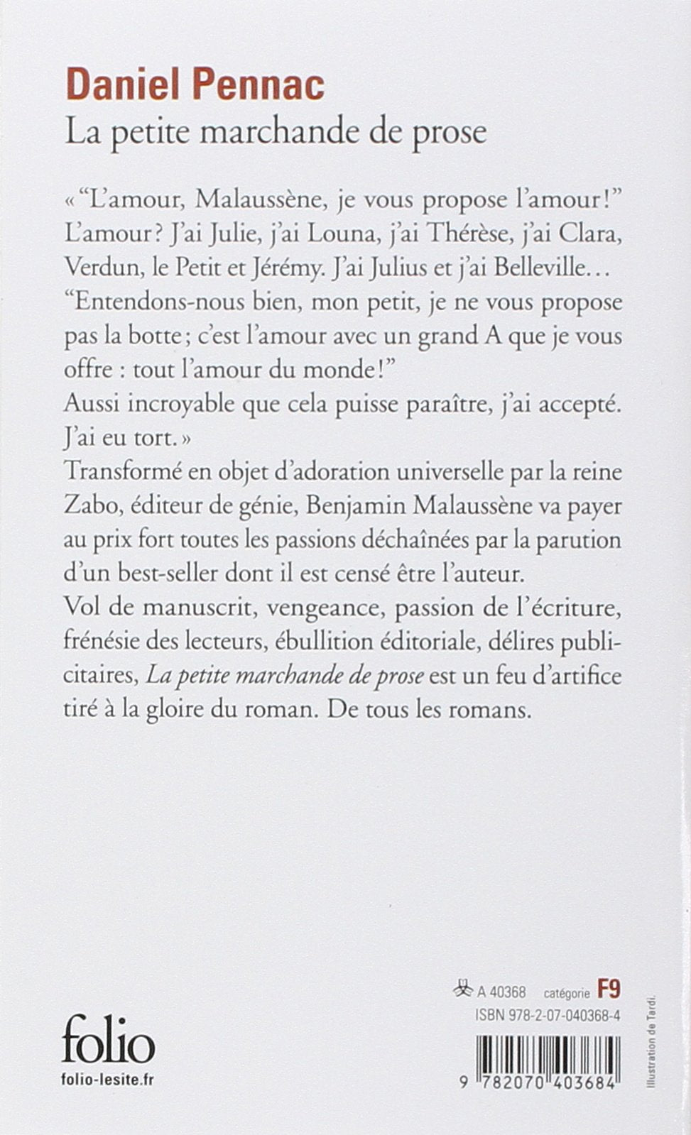 Livre La petite marchande de prose - Daniel Pennac (Livre d'occasion) - ISBN 2070403688