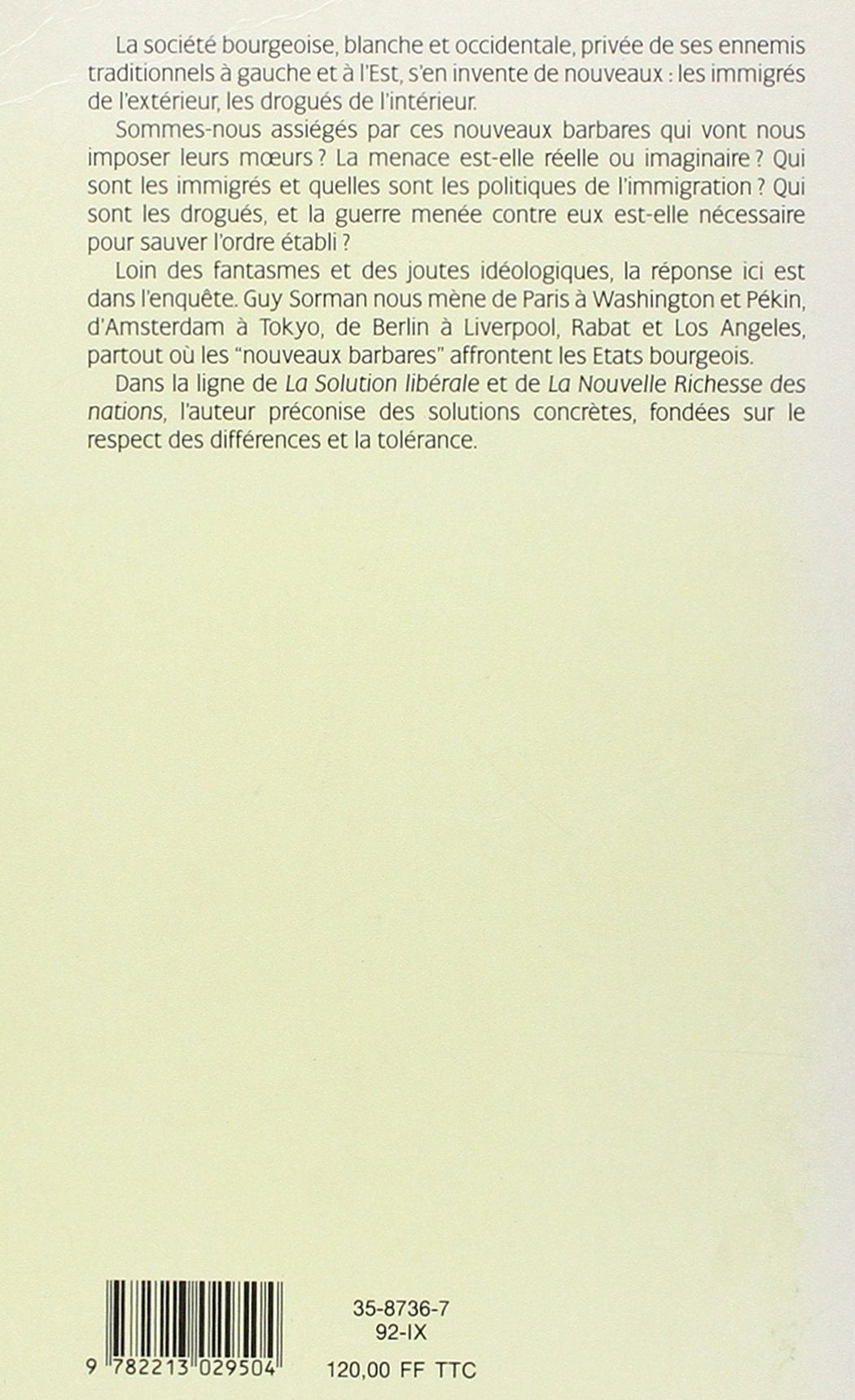 Livre En attendant les barbares - Guy Sorman (Livre d'occasion) - ISBN 2213029504