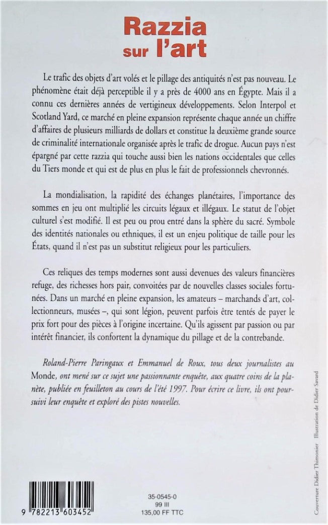 Livre Razzia sur l'art : Vols, pillages, recels à travers le monde - Emmanuel de Roux (Livre d'oc...