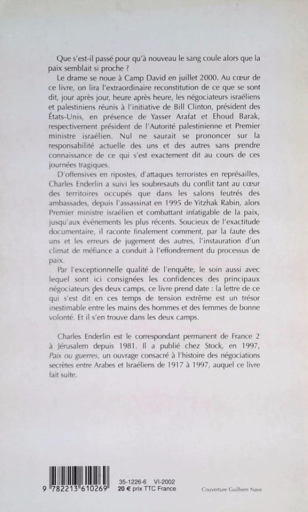 Livre Le rêve brisé - Charles Enderlin (Livre d'occasion) - ISBN 2213610266