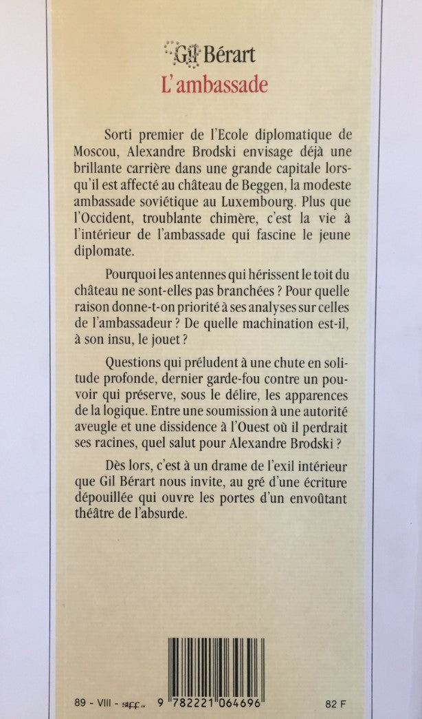 Livre L'ambassade - Gil Berart (Livre d'occasion) - ISBN 2221064690