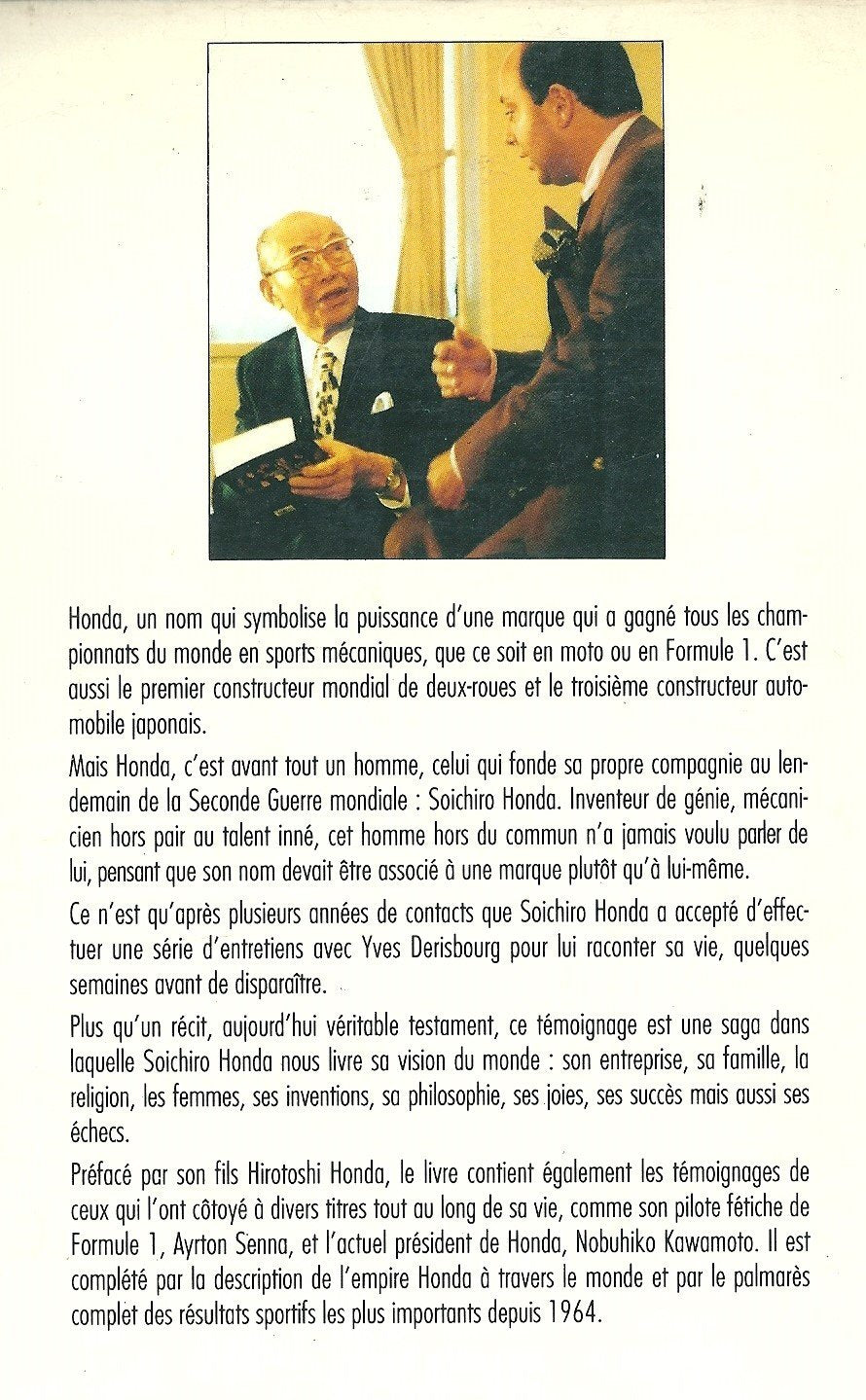 Livre Monsieur Honda : tel qu'il s'est raconté à Yves Derisbourg - Yves Derisbourg (Livre d'occas...