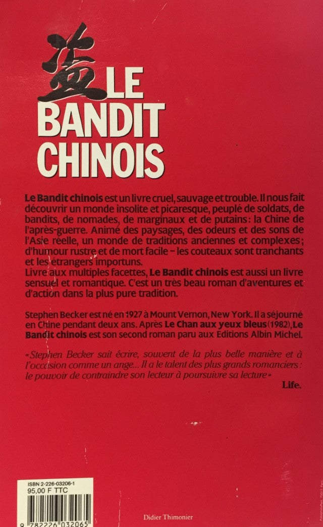 Livre Le bandit chinois - Stephen Becker (Livre d'occasion) - ISBN 2226032061