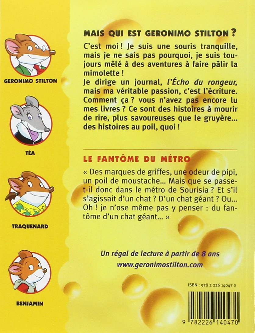 Livre Le fantôme du métro - Geronimo Stilton (Livre d'occasion) - ISBN 2226140476