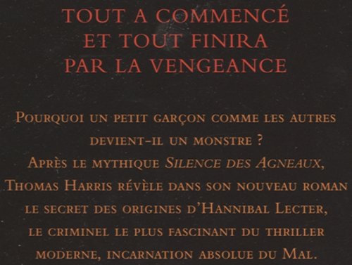 Livre Hannibal Lecter : Les origines du mal - Thomas Harris (Livre d'occasion) - ISBN 2226176632