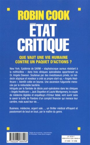 Livre État critique - Robin Cook (Livre neuf) - ISBN 2226188495