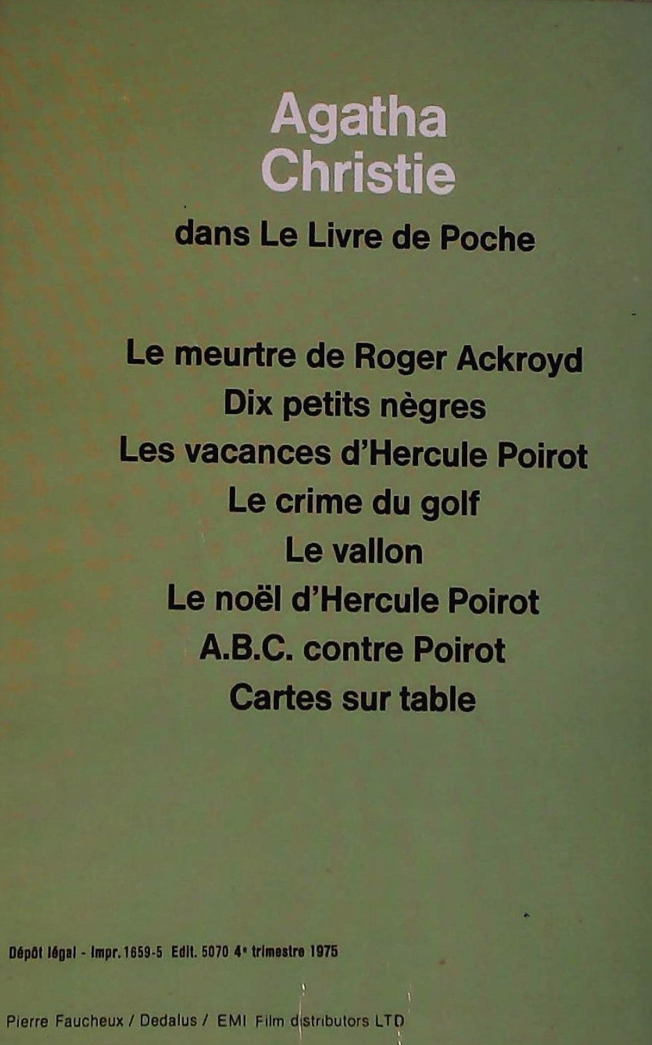 Livre Le crime de l'Orient-Express - Agatha Christie (Livre d'occasion) - ISBN 2253010219