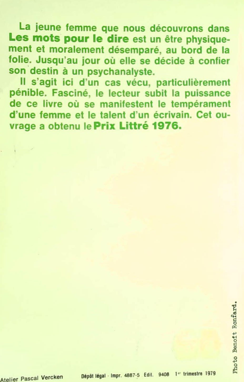 Livre Les mots pour le dire - Marie Cardinal (Livre d'occasion) - ISBN 2253015598