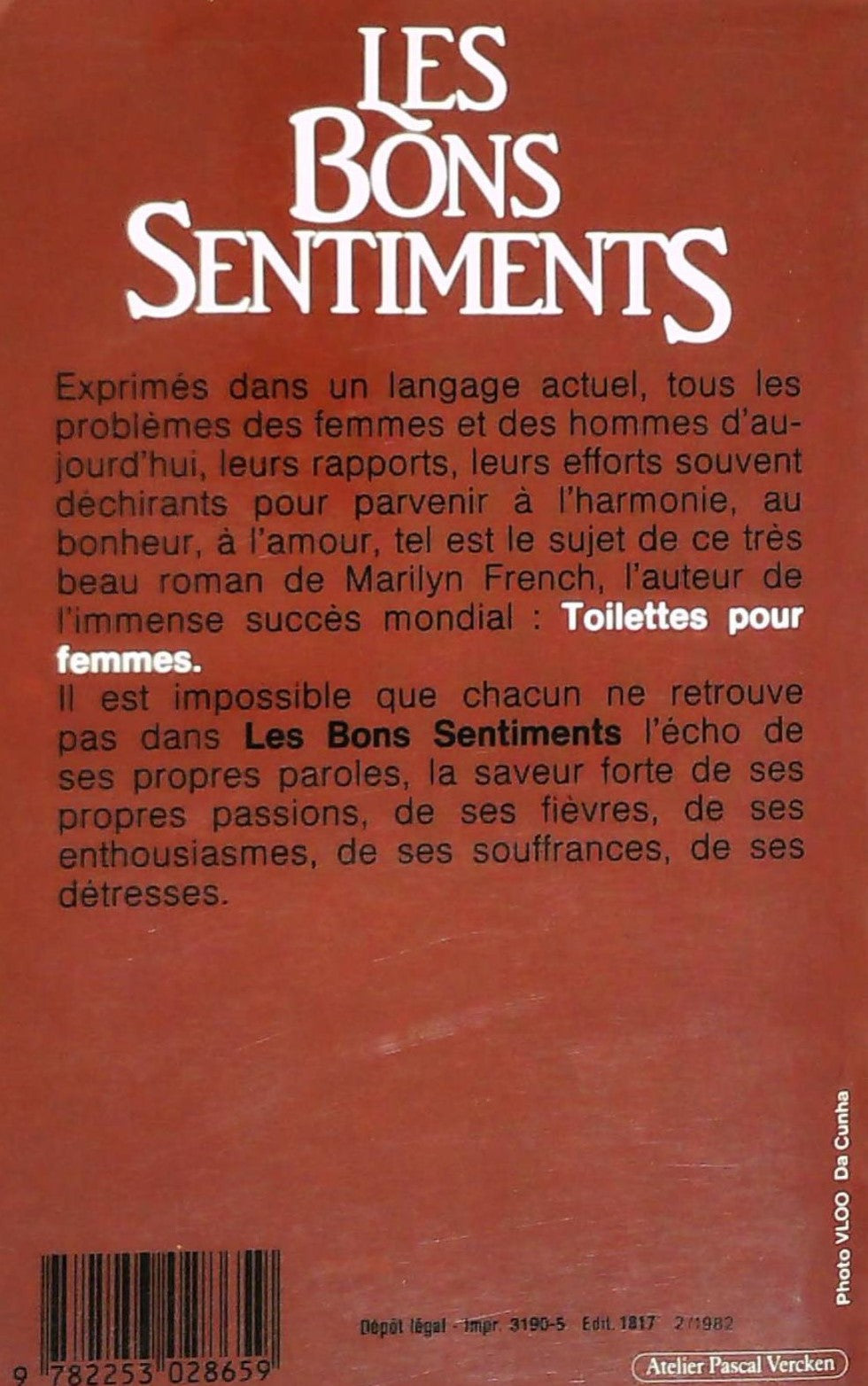 Livre Les bons sentiments - Marilyn French (Livre d'occasion) - ISBN 2253028657