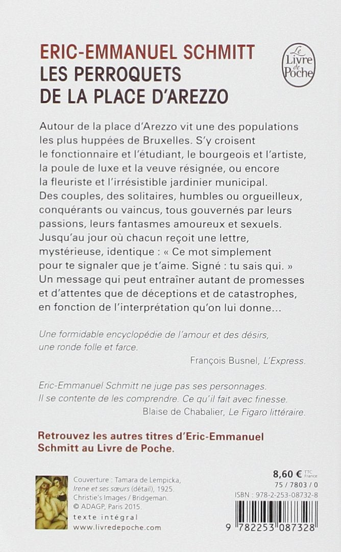 Livre Les perroquets de la place d'Arezzo - Eric-Emmanuel Schmitt (Livre d'occasion) - ISBN 22530...