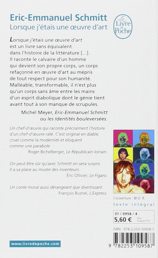 Livre Lorsque j'étais un oeuvre d'art - Eric-Emmanuel Schmitt (Livre d'occasion) - ISBN 2253109584