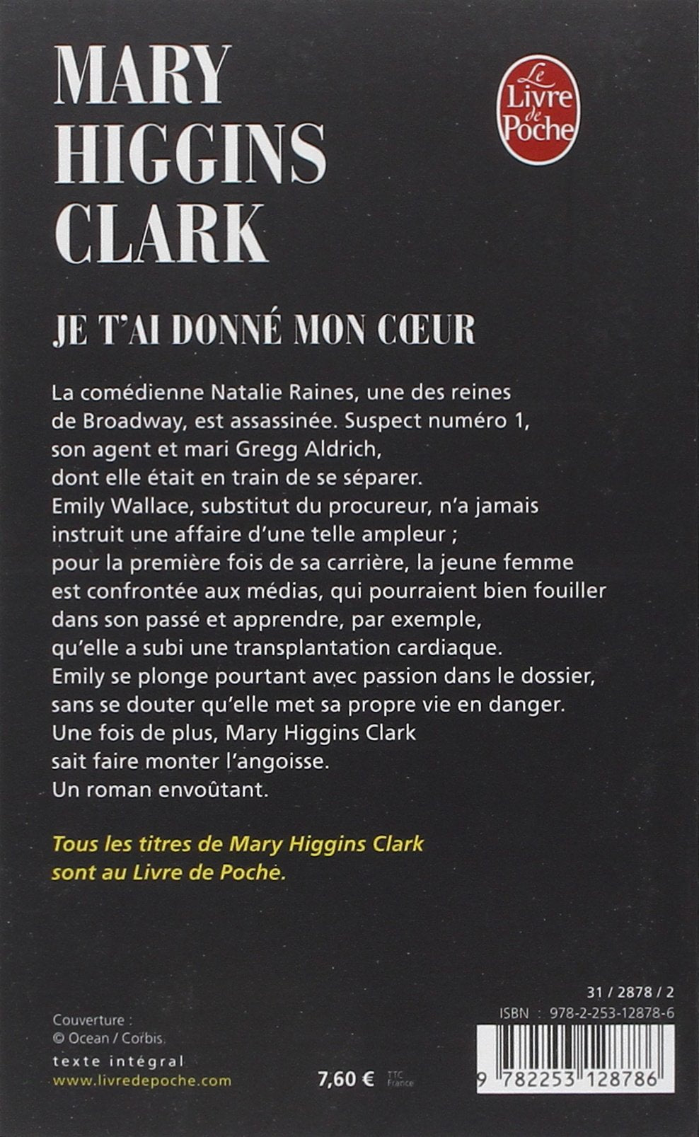 Livre Je t'ai donné mon coeur (Mary Higgins Clark) (Livre d'occasion) - ISBN 2253128783