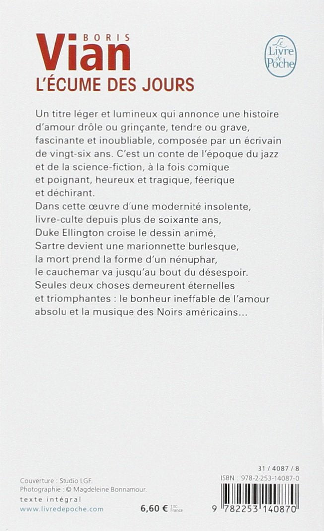 Livre L'écume des jours - Boris Vian (Livre d'occasion) - ISBN 2253140872