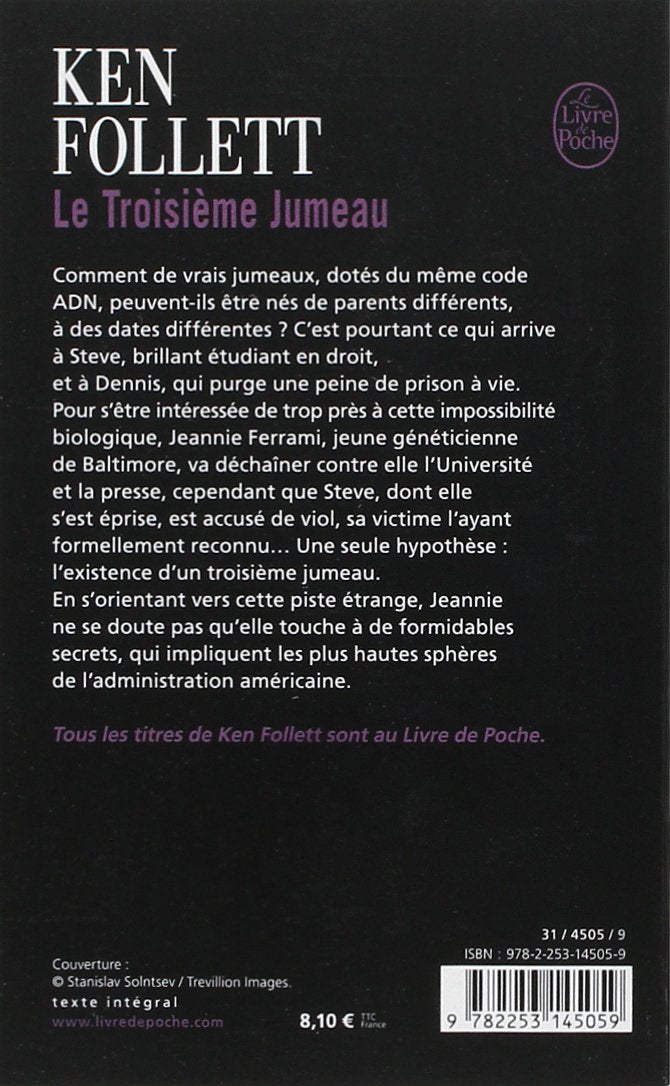 Livre Le troisième jumeau - Ken Follett (Livre d'occasion) - ISBN 225314505X