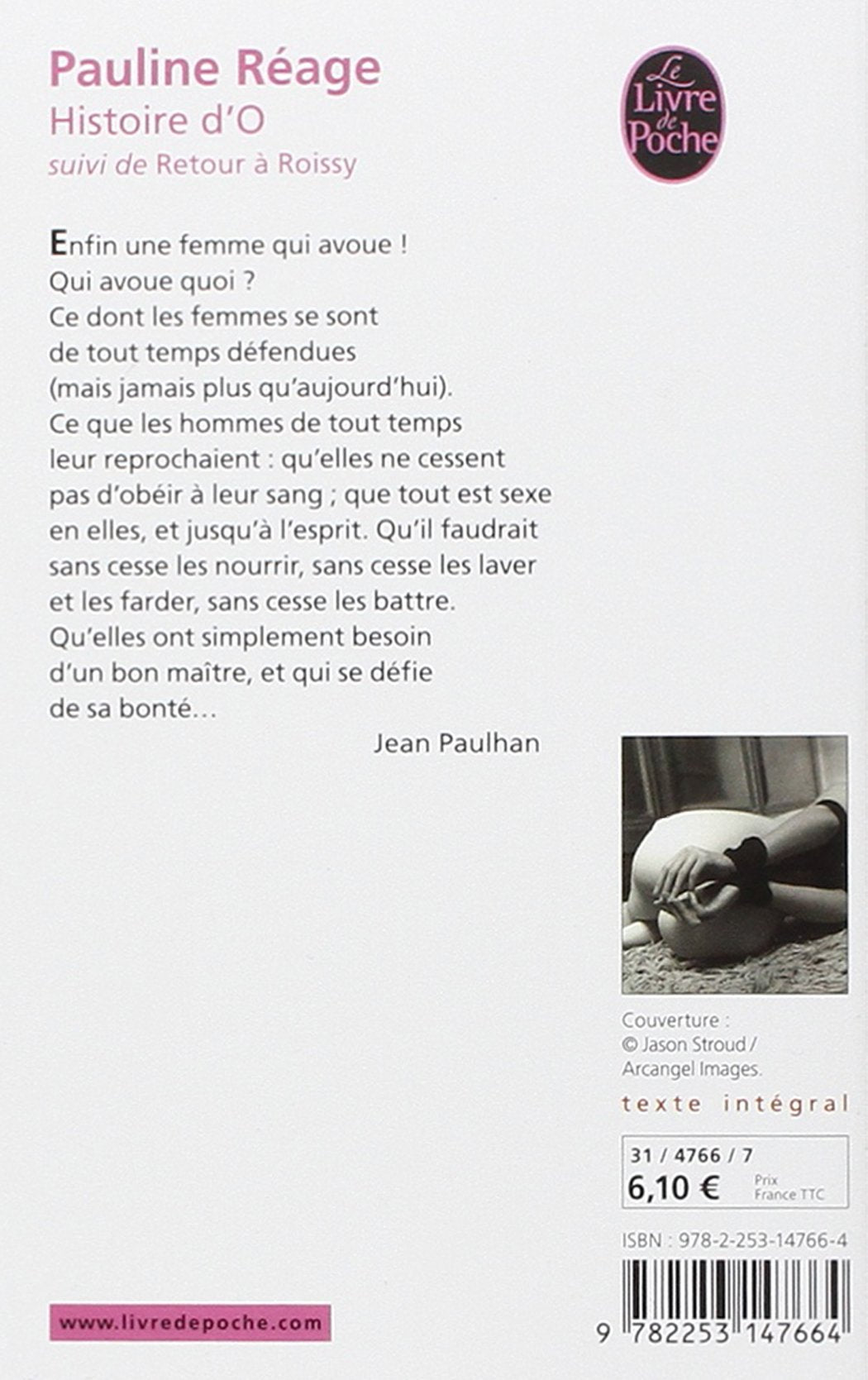 Livre Histoire d'O - suivi de - Retour à Roissy - Pauline Réage (Livre d'occasion) - ISBN 2253147664