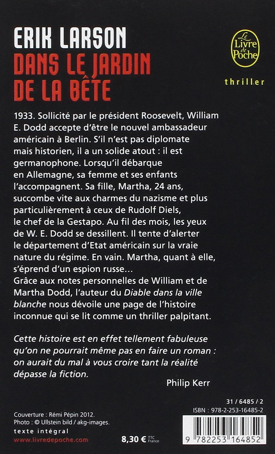 Livre Dans le jardin de la bête (Erik Larson) (Livre d'occasion) - ISBN 2253164852