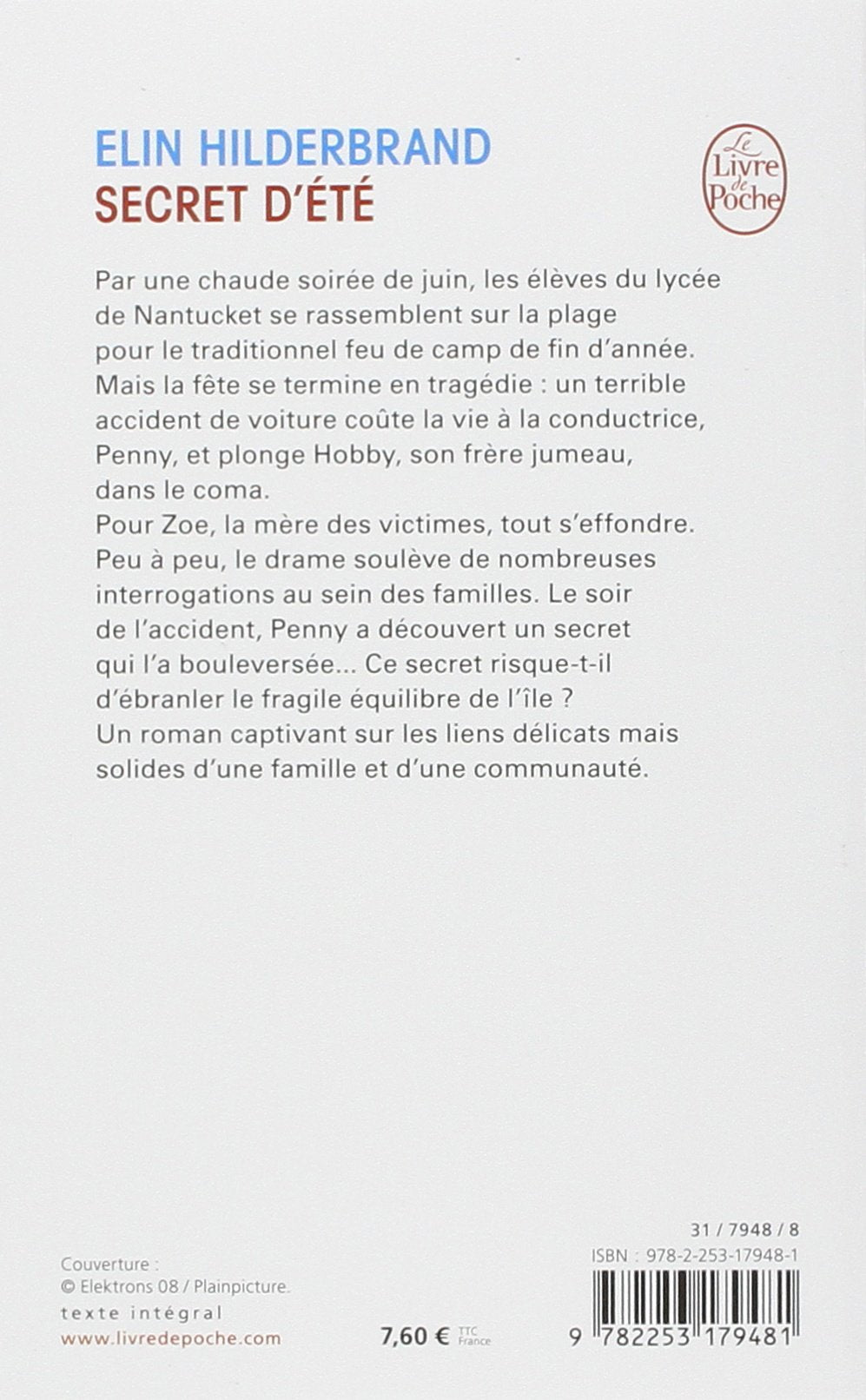 Livre Secret d'été - Elin Hilderbrand (Livre d'occasion) - ISBN 2253179485