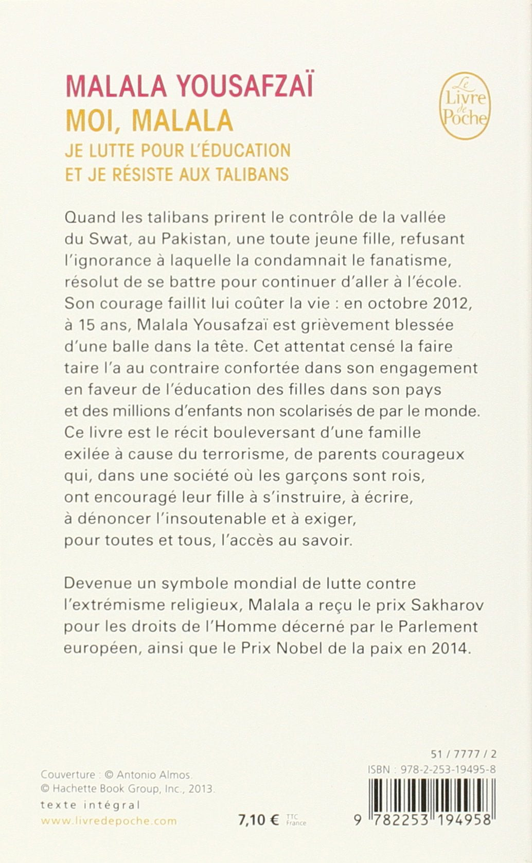 Livre Moi, Malala (Malala Yousafzai) (Livre d'occasion) - ISBN 2253194956