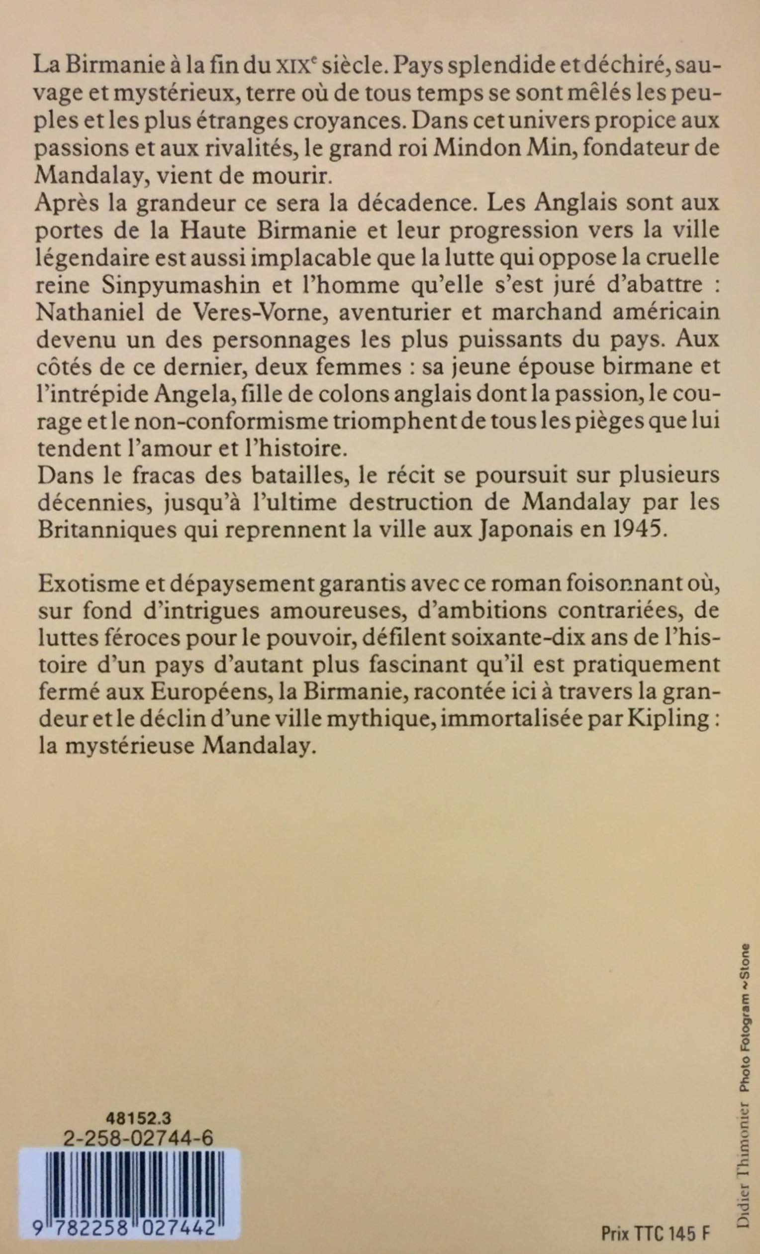 Livre La dame de Mandalay - Alexandra Jones (Livre d'occasion) - ISBN 2258027446