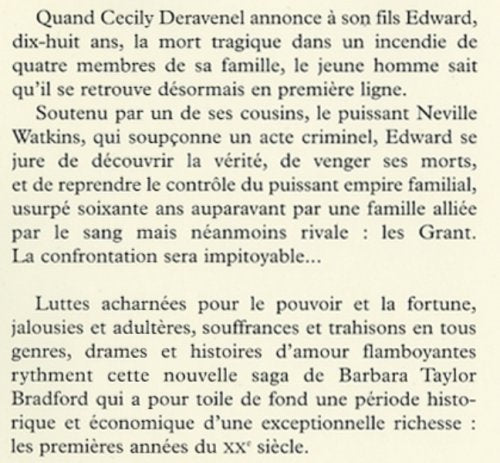 Livre La dynastie Ravenscar - Barbara Taylor Bradford (Livre d'occasion) - ISBN 2258071003