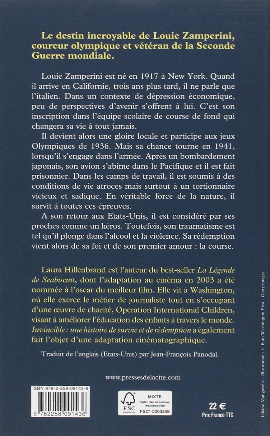 Livre Invincible : une histoire de survie et de rédemption - Laura Hillenbrand (Livre d'occasion)...