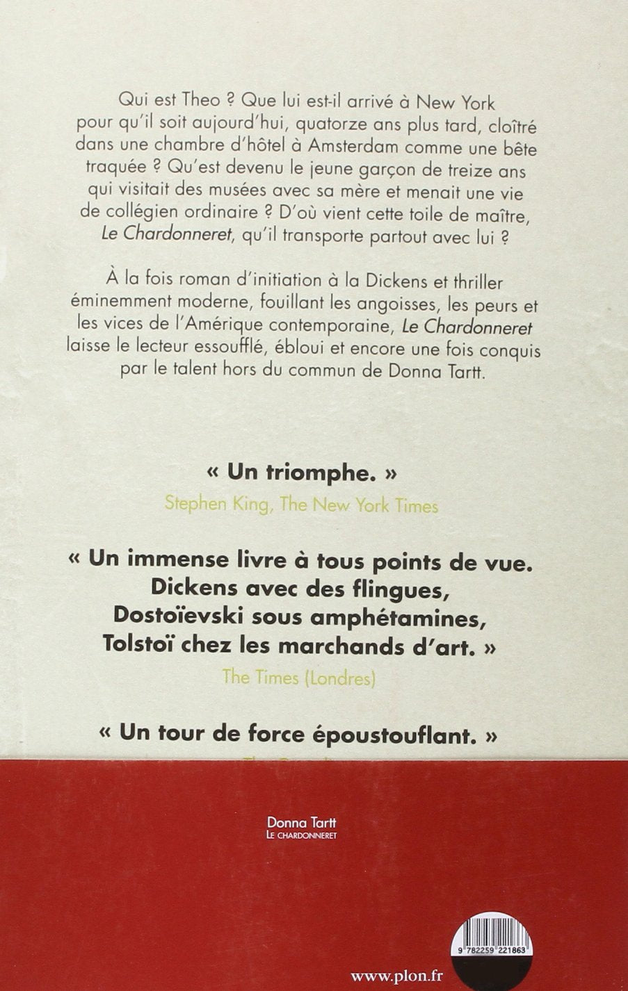 Livre Le chardonneret (Donna Tartt) (Livre neuf) - ISBN 2259221866