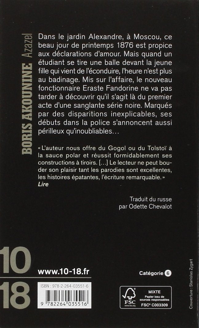 Livre Azazel - Boris Akounine (Livre d'occasion) - ISBN 226403551X